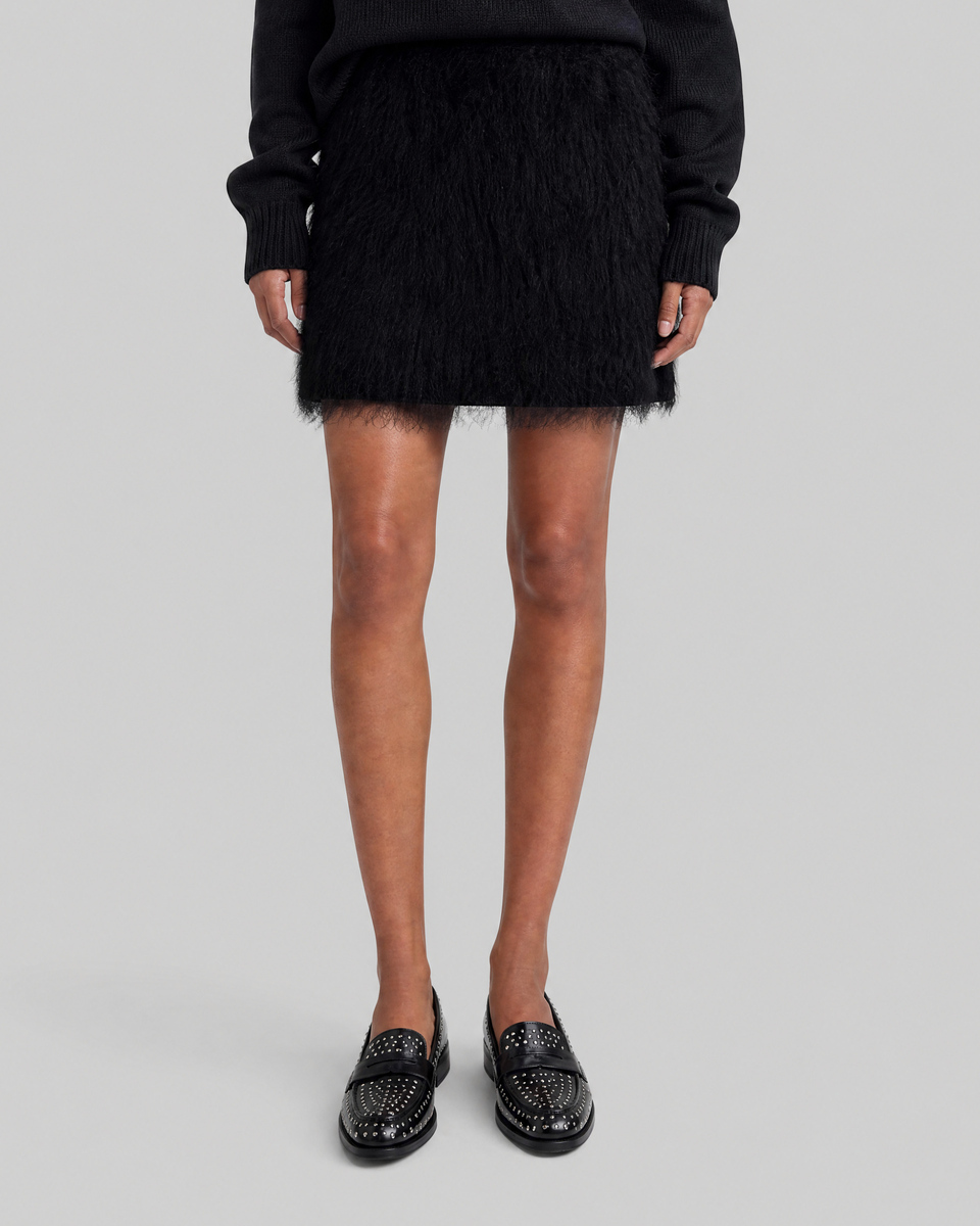 Black Short Fringed Skirt
