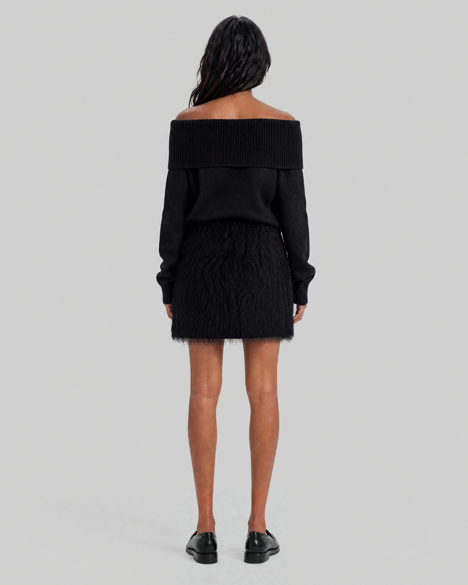 Black Short Fringed Skirt