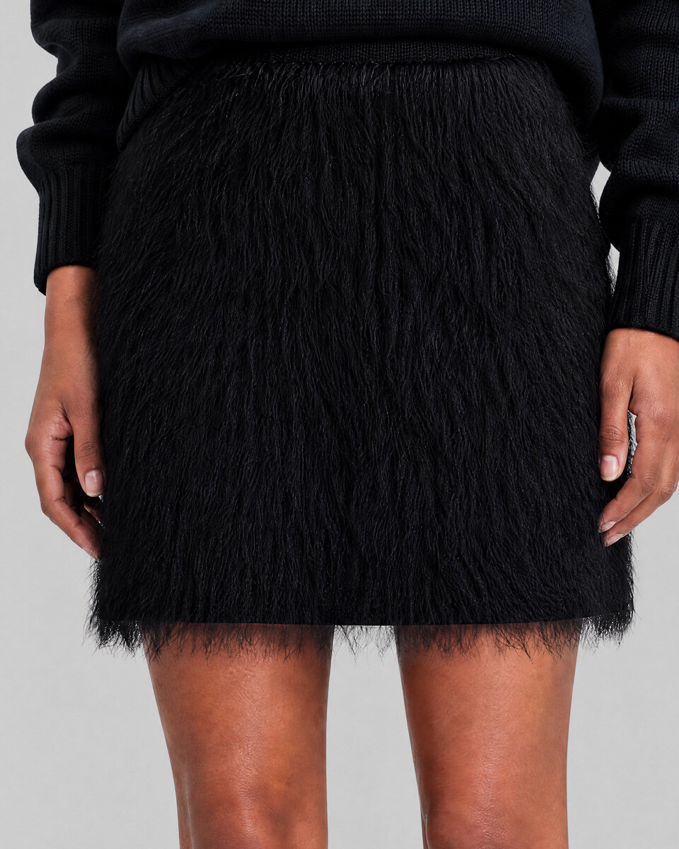 Black Short Fringed Skirt