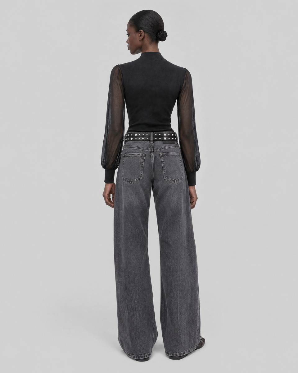 Black knit top