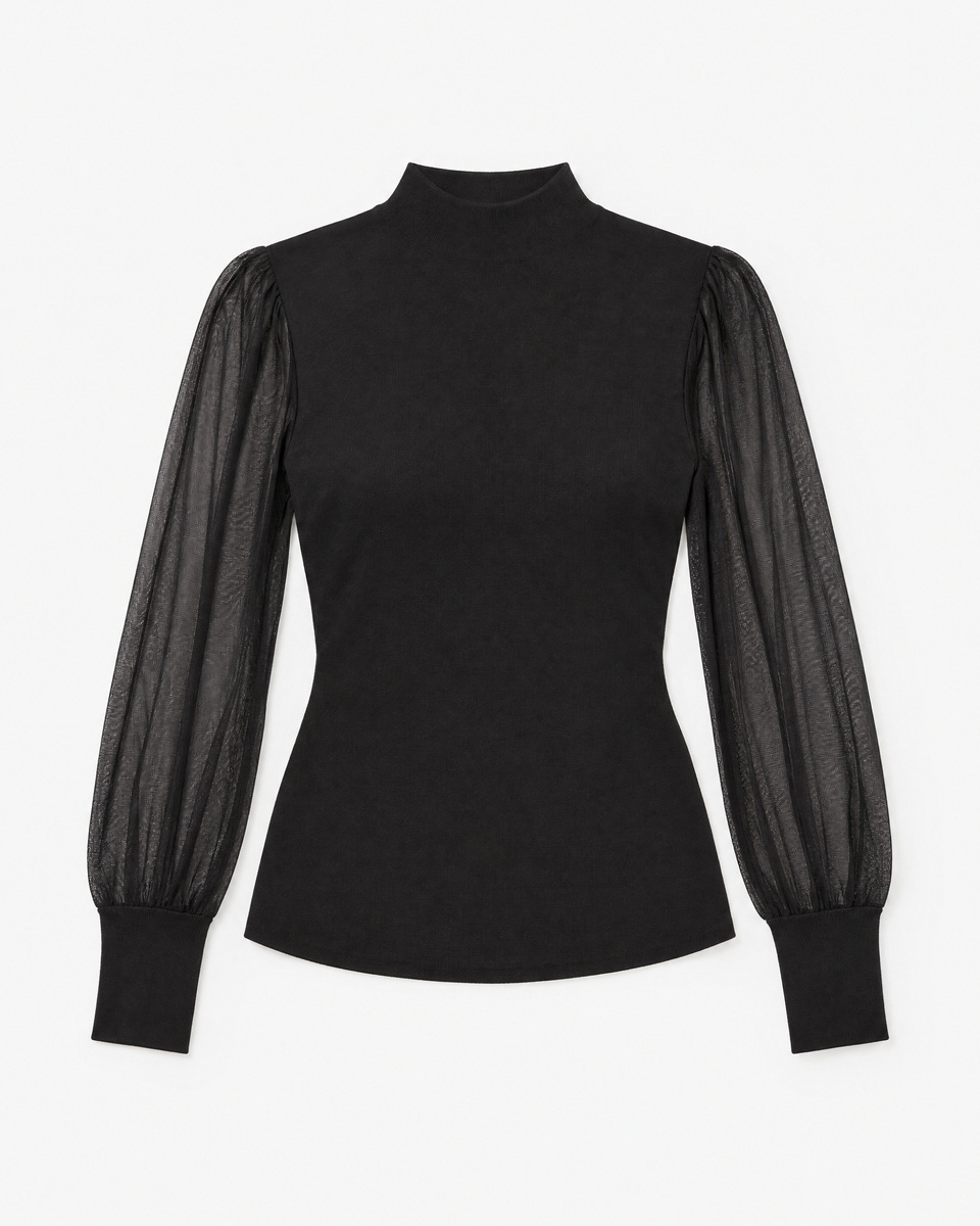 Black knit top