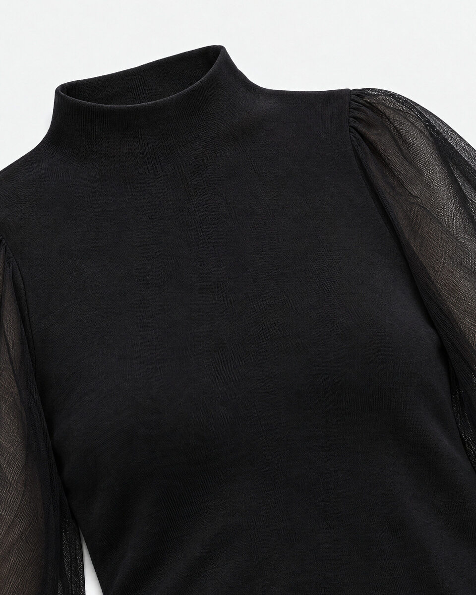 Black knit top