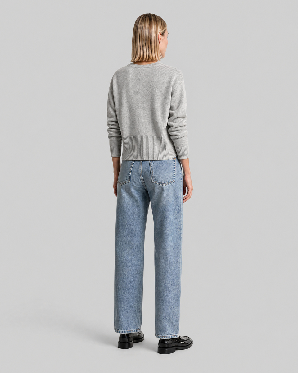 Blue Merino Wool and Cashmere Sweater