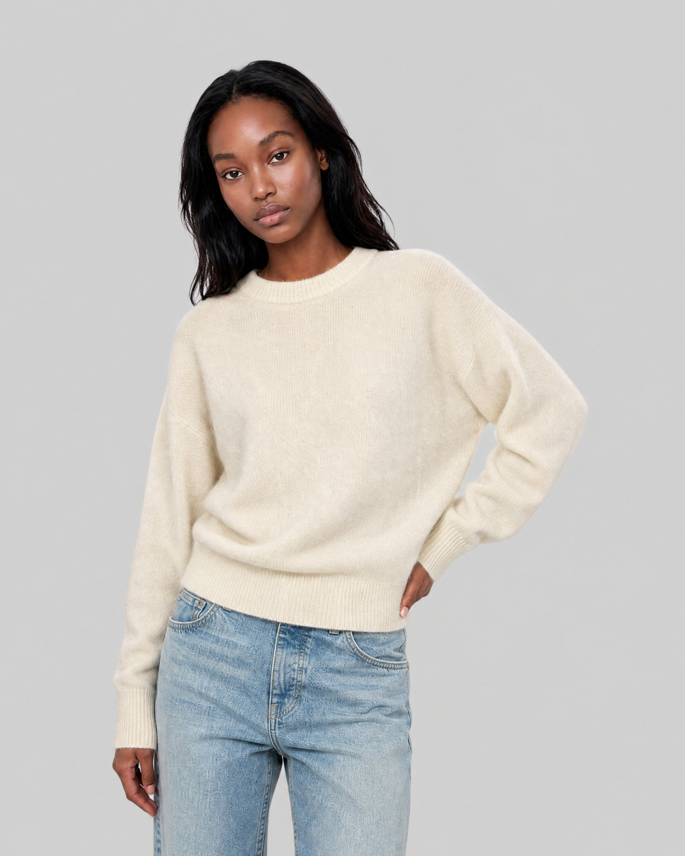 Ecru Mohair-Blend Sweater