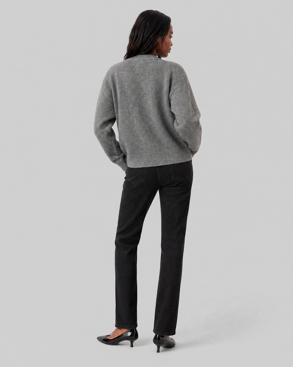 Gray Mohair-Blend Cardigan