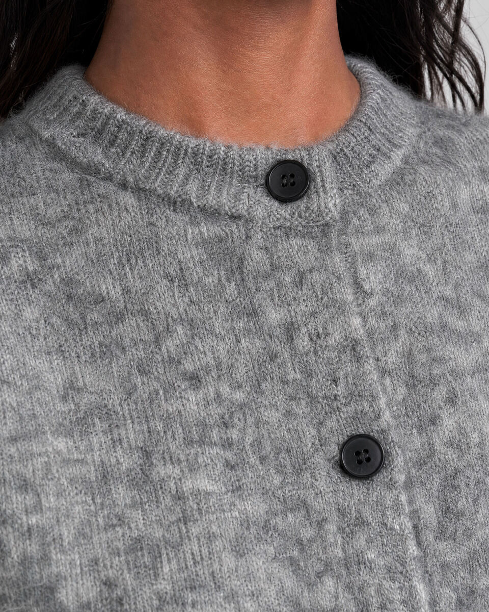Gray Mohair-Blend Cardigan
