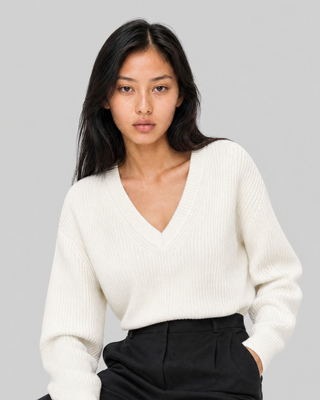 Natural-colored merino wool sweater