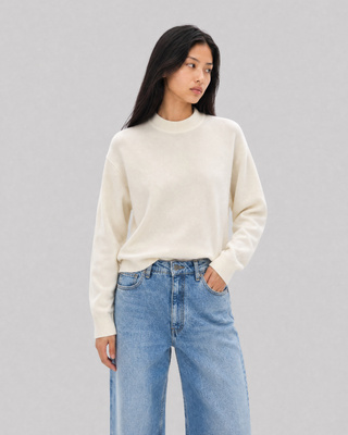 Ecru wool and cashmere sweater