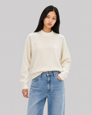 Ecru wool and cashmere sweater