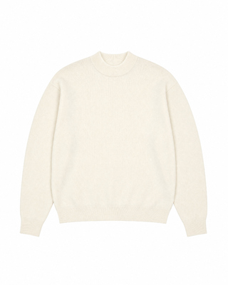 Ecru wool and cashmere sweater
