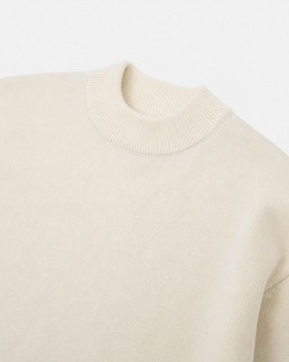 Ecru wool and cashmere sweater