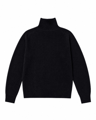 Black wool turtleneck sweater