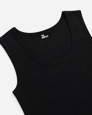 Black sleeveless top made of a cotton blend