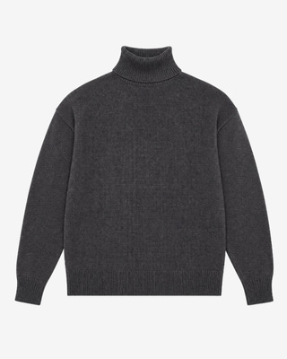 Grey Merino wool turtleneck sweater