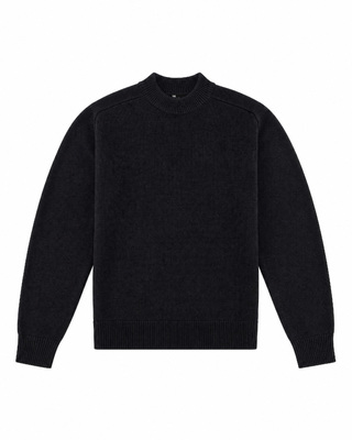 Black wool crewneck sweater