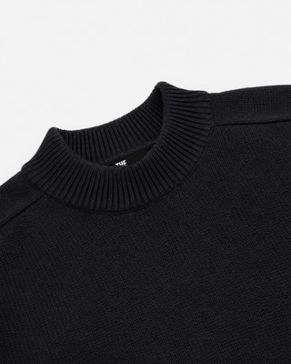 Black wool crewneck sweater