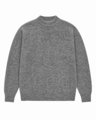 Gray mohair crew-neck sweater