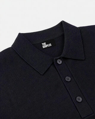 Navy Wool Polo-Neck Sweater