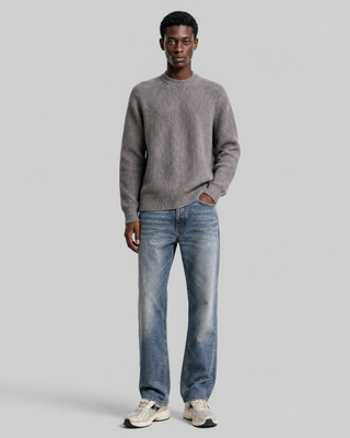 Brown wool crewneck sweater
