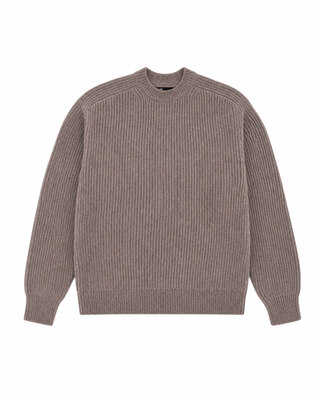 Brown wool crewneck sweater