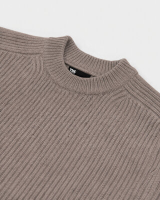 Brown wool crewneck sweater