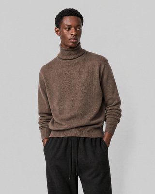 Brown Wool Turtleneck Sweater