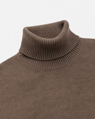 Brown Wool Turtleneck Sweater