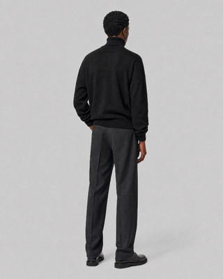 Black Merino Wool Turtleneck Sweater