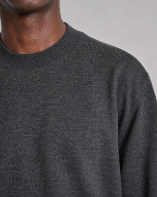 Gray Merino Wool Crew-Neck Sweater