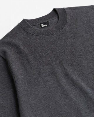 Gray Merino Wool Crew-Neck Sweater