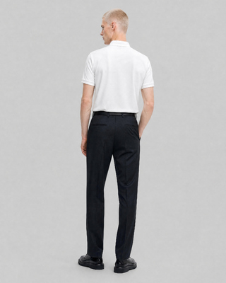 White polo shirt with a stand-up collar