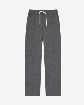 Straight-leg pants in gray wool and cashmere
