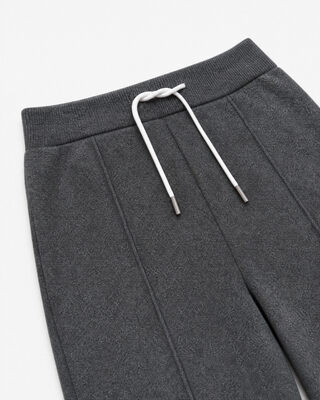Straight-leg pants in gray wool and cashmere