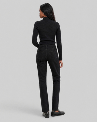 Gray Merino Wool Sweater with a Lavalli&egrave;re Collar
