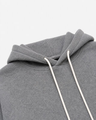 Gray merino wool and cashmere sweatshirt-style sweater