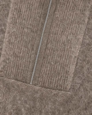 Brown Mohair-Blend Sweater with a Trucker Collar