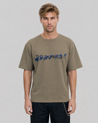 What is denim patch t-shirt khaki