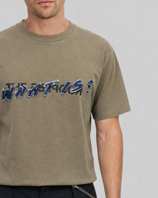 What is denim patch t-shirt khaki