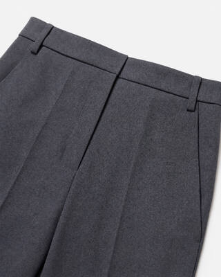 Gray wool-blend flared suit pants
