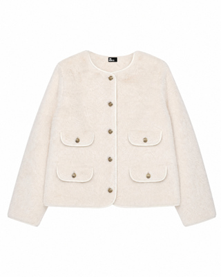 Ecru faux fur jacket