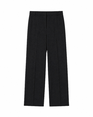 Straight-leg black wool-blend suit pants