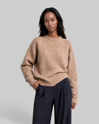 Beige Mohair-Blend Sweater