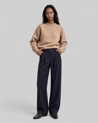 Beige Mohair-Blend Sweater