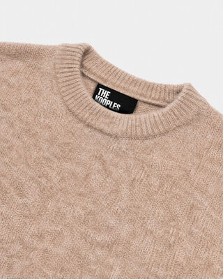 Beige Mohair-Blend Sweater
