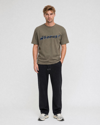 Black straight-leg jogging bottoms