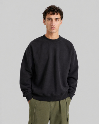 Black Crew-Neck Sweatshirt