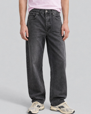 Black, faded-wash jeans