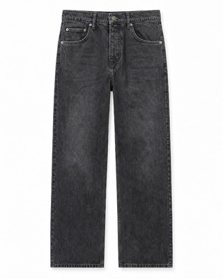 Black, faded-wash jeans