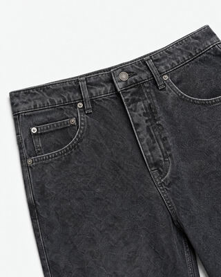Black, faded-wash jeans