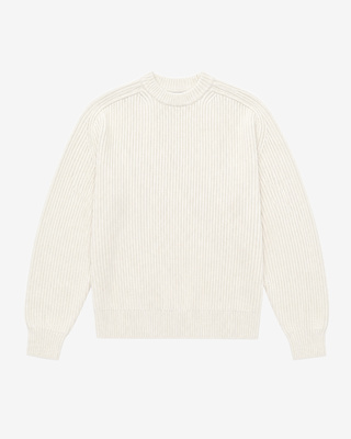 Ecru Wool Crew-Neck Sweater